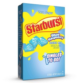 Starburst Blue Raspberry Singles To Go Drink Mix, 0.59 OZ, 6 CT (Pack of 4)