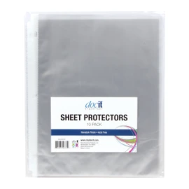 DocIt Top Loading Clear Sheet Protectors for 3 Ring Binders, Store 8.5" x 11" Sheets, Non-Stick & Acid Free, 12-PACK-10 Sheet Protectors Per Pack, Clear (00781-C)