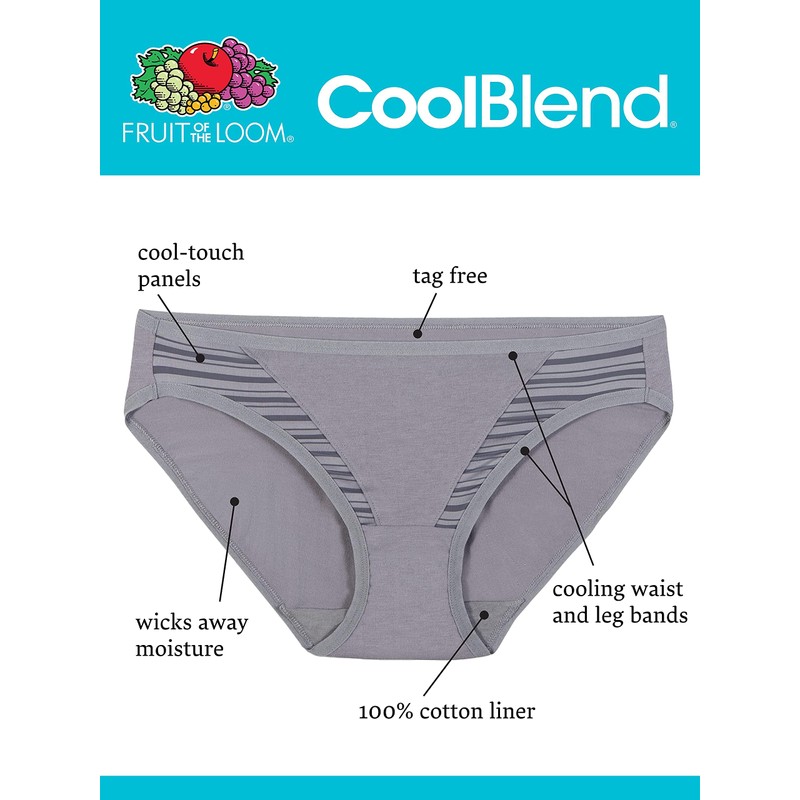 Fruit Of The Loom Womens Breathable Underwear, Moisture Wicking Keeps