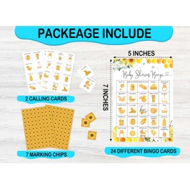 Zcsni Bingo Game Cards & Party Favors - Honey Bee Baby Decor, Gender Reveal Activities - 16