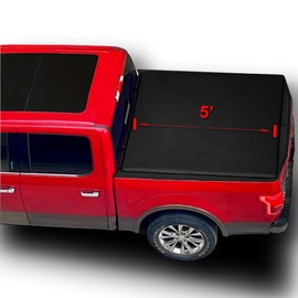 OSOBAK Soft Roll Up 5.0' Truck Bed Cover Compatible for 2005-2015 Toyota Tacoma Short Pickup Vinyl Tonneau Cover | Fit for Deck Rail System Only