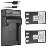 Kastar Battery (X2) + Slim USB Charger for Canon NB-3L