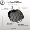 Backcountry Iron 12 Inch Square Grill Pan Large Pre-Seasoned Cast
