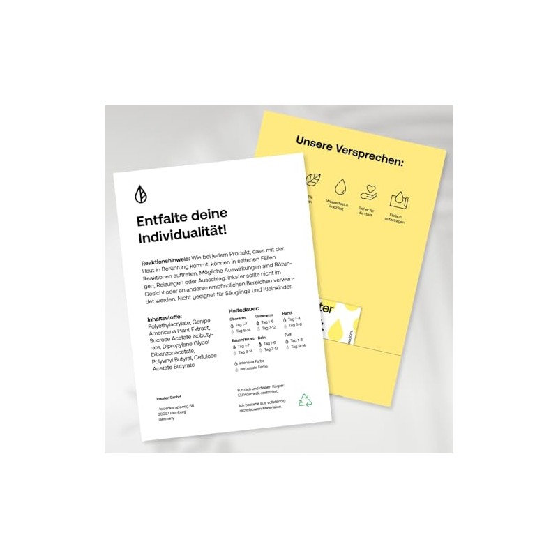 Inkster Tattoo - Blumenblatt | vegane & wasserfeste Tempor√§re Tattoos