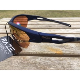 RAZE Eyewear Sunglasses Pursuit Blue Gray Mirrored Gold Navy HD 35510
