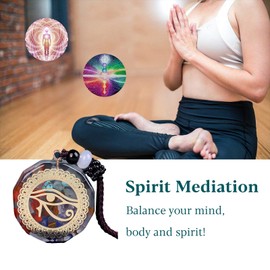 7 Chakra Organite Pendant Necklaces, Yoga Horus Eye Rune Resin Necklace Crystal Pendant Healing Crystals for Women Men