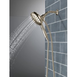 Delta Faucet 7-Spray SureDock Magnetic Shower Head with Handheld Spray, Nickel Shower Head with Hose, Showerheads & Handheld Showers, Handheld Shower Heads, Lumicoat Polished Nickel 59410-PN-PR-PK
