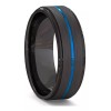 generic Anillo De Carburo De Tungsteno Para Hombre Línea Azul