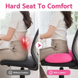 Dual Comfort Memory Foam Seat Cushion – Double Hollow Pelvic Support Pillow for Office Chair, Car & Home