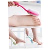 minkissy Natural Double-sided Foot Scrub Stone Brush Plastic Handle Callus