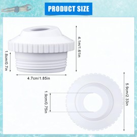 SAVITA 3pcs Pool Jet Nozzles, Practical Flow Eyeball Inlet Jet White Flow Inlet Fitting Swimming Pool Return Jet for Swimming Pool Spout Accessories