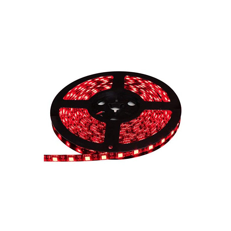 24V Waterproof LED Tape Light 5 Meters 3 Tips (Red/Black