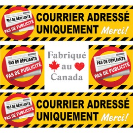 PRIBOY.ca: Pas de publicité. Pas de dépliants. Courrier adressé uniquemnt. No Junk mail sticker (french version).