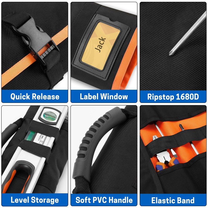 WISEPRO Tool Roll Bag, 13 Pockets Tool Organizer Pouch Wrench