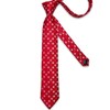 DiBanGu Red and White Men's Christmas Tie Silk Woven Jacquard