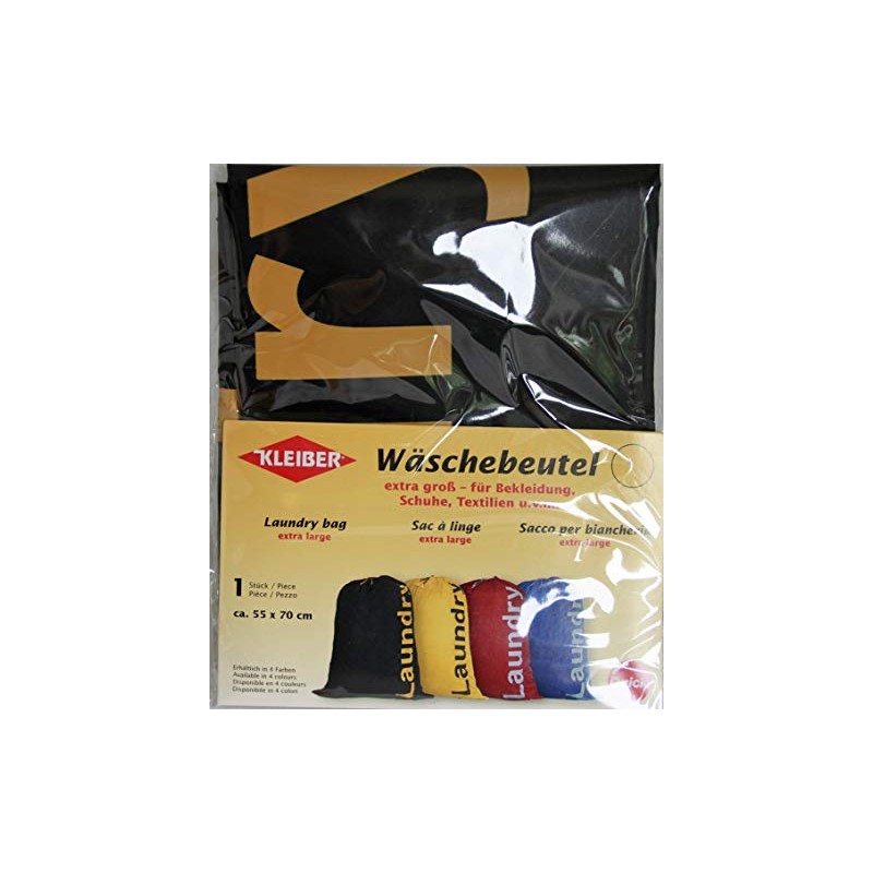 Kleiber Laundry Bag with Draw String Closure, Yellow, Fabric, 24