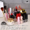 HIRAISM Cosmetics Storage Acrylic Box Stand Cosmetics Accessory Organizer, Clear