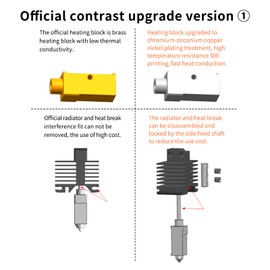 UP to 500C High Temperature Upgraded Hotend with Plated Copper Heater Block, TC4 Titanium Heatbreak, Extra Hardened Steel Nozzle Compatible with BB X1 Carbon X1-Carbon Combo 3D Printer