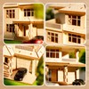 3D Wooden Puzzles for Adults,DIY Color Modern Villa Wooden Model