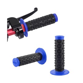 Bittwee 2PCS Motorcycle Hand Grip, 7/8'' 22mm 24mm Left Right Rubber Motorbike Pillow Thruster Grips, Anti-Slip Racing Handlebar Grips, Universal for Motocross Scooter Dirt Bike (Blue/Black)