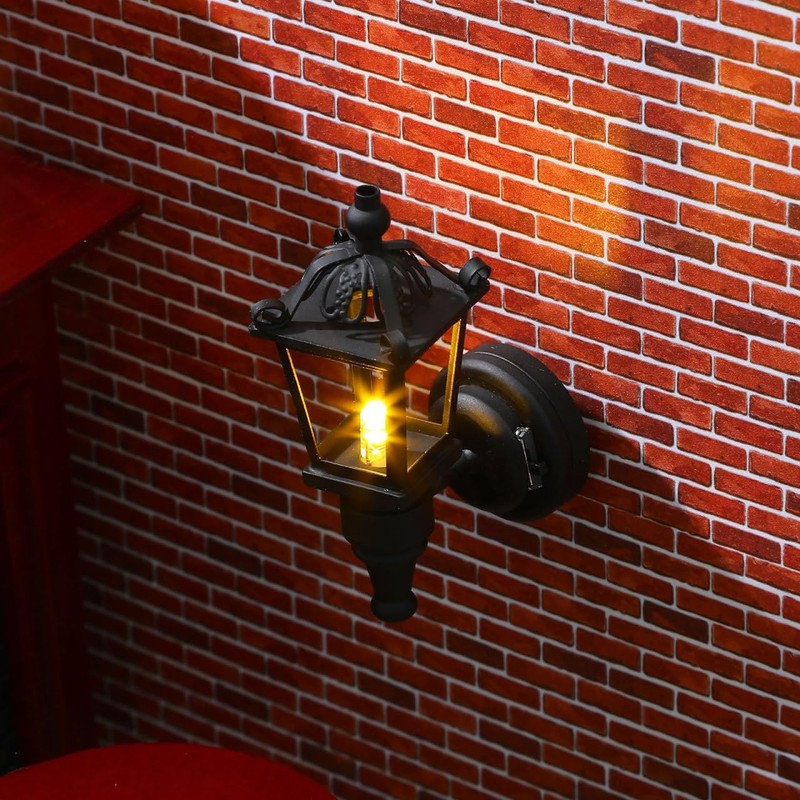 NUOBESTY Dollhouse Wall Lights Battery Operated 1:12 Scale Miniature Led