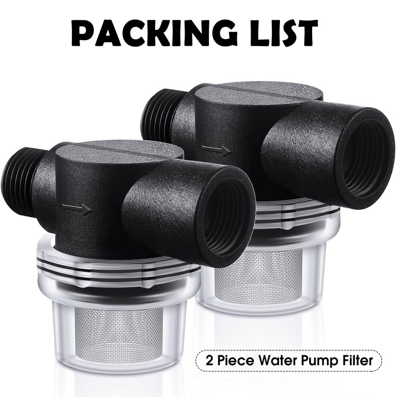 Honoson 2 PCS Water Pump Strainer Filter, RV Replacement 1/2
