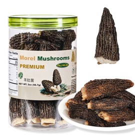 MillynLike Dried Morel Mushrooms Trimmed Stems & Large Caps (2+ Inches) | 2oz Gourmet Morchella Conica, Premium AAA Grade100% Natural without additives for cooking