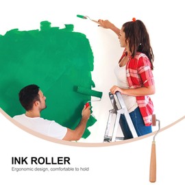 SEWACC Rubber Brayer Soft Rubber Brayer Ink Roller for Crafting Brayer Roller with Wooden Handle for Printmaking Craft Stamping Brayer Stamping Tool