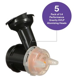 Body Repair Paint Spray Refill, Performance Gravity HVLP Atomizing Head Refill Kit Compatible for 26714, Size 1.4, Orange, for use Performance Spray Gun PPS 2.0 Paint Cups, 5 Pack