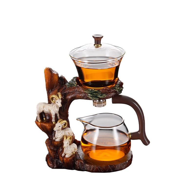 Fire Kirin Glass Teapot Set with Infuser Semi Automatic Tea