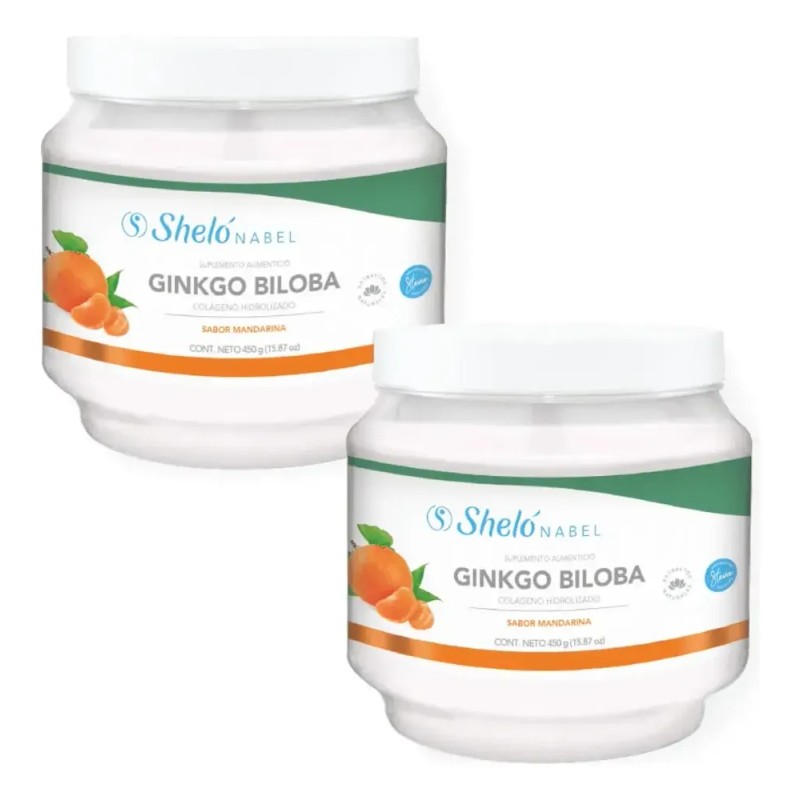 2 Piezas Colágeno Hidrolizado Ginkgo Biloba 450g Shelo Nabel