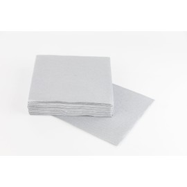 SimuLinen Colored Cocktail/Beverage Napkins - Silver - Decorative, Absorbent, Cloth Like & Disposable - (Pack of 250)