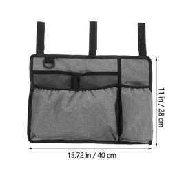 TOVINANNA Wheelchair Side Storage Bag Multi-pocket Walker Pouch for Easy Access Lightweight Grey Organizer for Mobility and