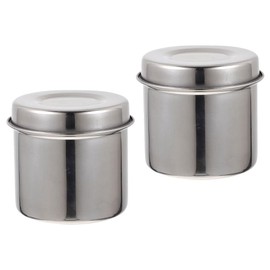 Ciieeo Stainless Steel Jar with Lid, 2 Pack Containers for Cotton Balls, Swabs, Iodine Resistant Storage for Clinics, Beauty Salons, and Home Use, 10.62 X 3.54 X 3.54 Inch