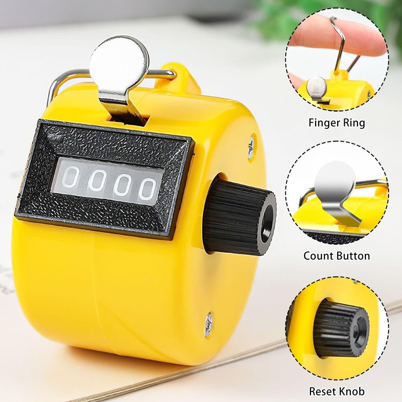 PLLDVEFD 3 Pieces Plastic Counter, Portable Counting Tool, Manual Counter,