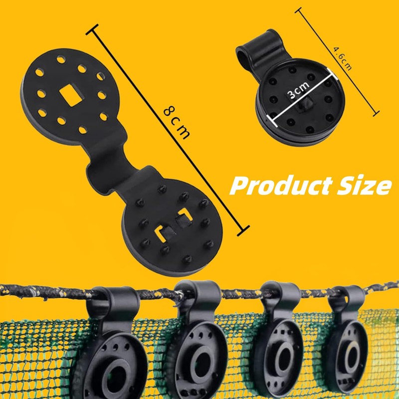 50 Plastic Clips for Sun Protection Nets Awning Clips Black