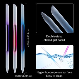 Maitys 6 Pieces Glass Cuticle Pusher Glass Cuticle Stick Set Double Sided Crystal Nail Files Precision Manicure Pedicure Pusher Tools(Pink, Blue, Purple, Orange, Yellow, Green) | Maitys
