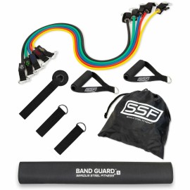 Serious Steel Fitness Resistance Tubing Pack (Bands, Door Anchor and Handles) - Original (With a Bandguard)