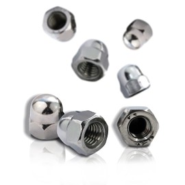 PROTECH Acorn Nuts High Shape DIN 1587 | Pack of 10 Hexagonal Nuts Rustproof Stainless Steel A2 V2A Hexagonal Acorn Nuts