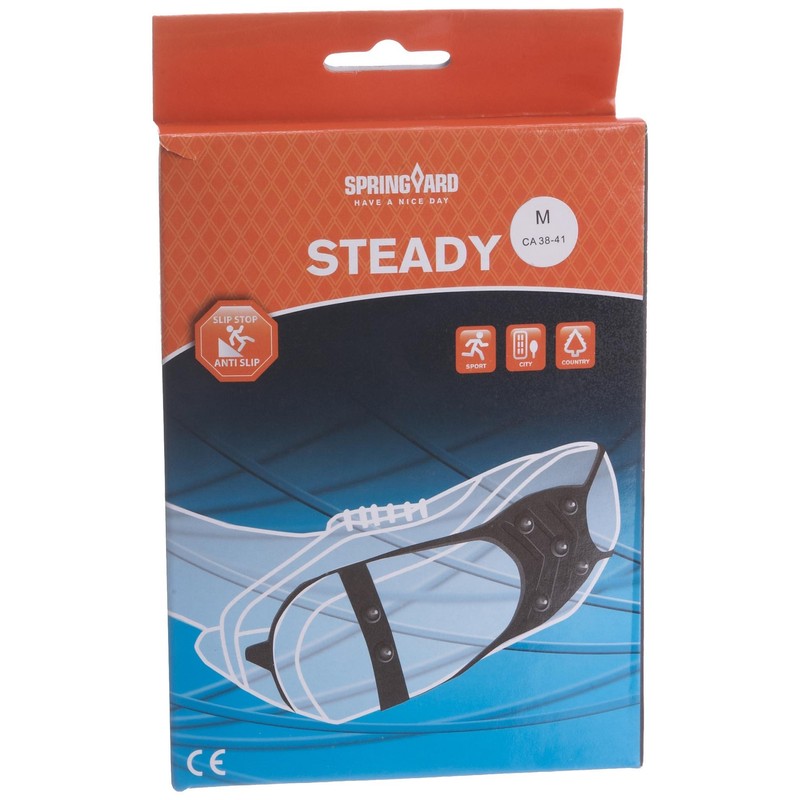 Springyard Unisex-Adult Steady Ice and Snow Traction Cleats, Black, XL