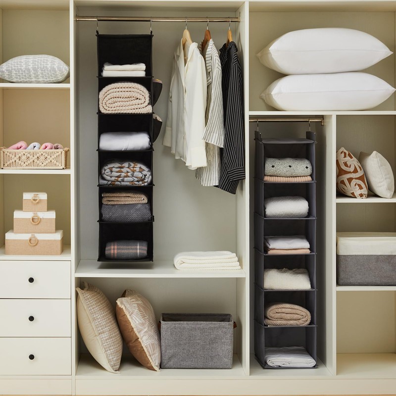 YOUDENOVA Hanging Closet Organizer, 6-Shelf Closet Hanging Storage Shelves, 2