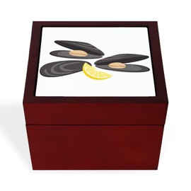 CafePress Seafood Mussels Memory Keepsake Jewelry Box, 5"x5"x3.75"