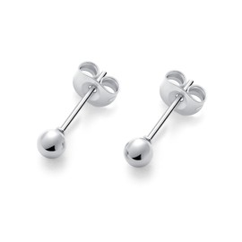 HSP Surgical Stainless Steel Ball Earrings, Round Beads, 1 Pair, Set of 2, For Both Ears, Unisex,