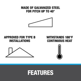 Oatey 11853 Galvanized 2" pipe diameter No-Calk Roof Flashing 9" x 12.5" Base