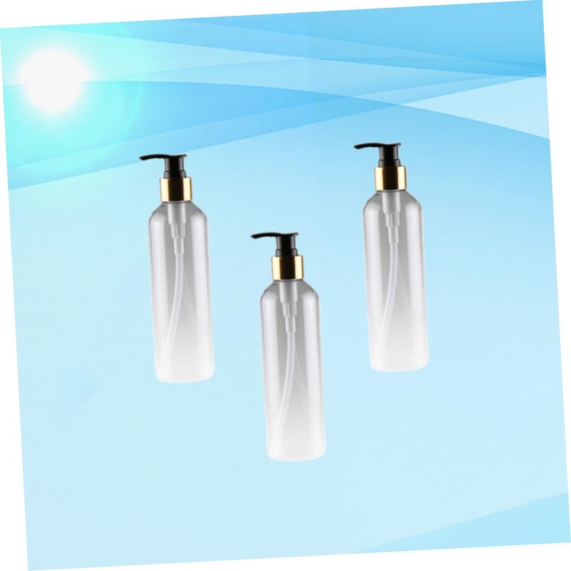 Zerodeko 3pcs Refillable Pet Emulsion Bottle Black Press Pump for