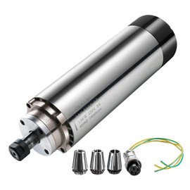 QNK CNC Spindle Motor, 1.5KW Air Cooled 65mm 220V ER11 24000RPM Spindle Motor, High Speed 5A 400Hz Air Cooled Round for CNC Router Engraver Milling Machine