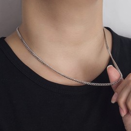 Dankadi Men Sterling Silver Curb Cuban Link Chain Necklace Woman Italian 3-4-5-6MM 18 "20" 22 "24" 26 "28" 30" Solid 925 Silver Choker Fashion Jewelry Gift (22 inches, 4MM)