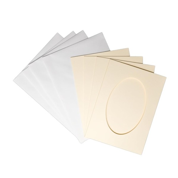 Stitchtastic Oval Aperture A5 Cards - Cream (Pack Of 4)
