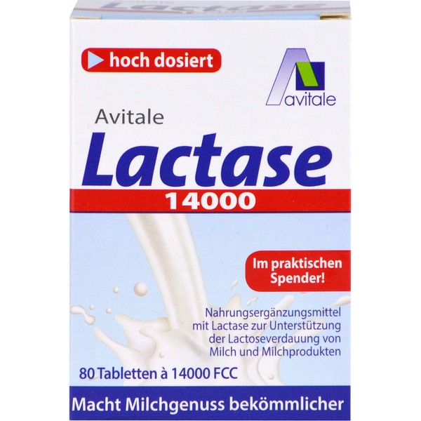 Lactase 14,000 FCC Tablets in Dispenser Pack of 80