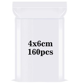 Ziplock Bags, Zip Bags Set of 160, 4 x 6 cm, Transparent Ziplock Bags, Small, Resealable Plastic Bags, Sealing Bags, Plastic Bags, Poly Bags